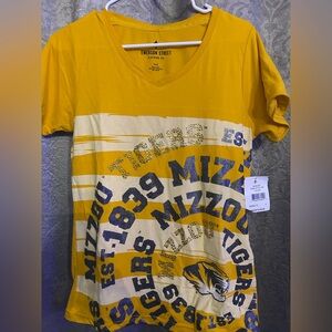 Yellow Mizzou sparkling tshirt